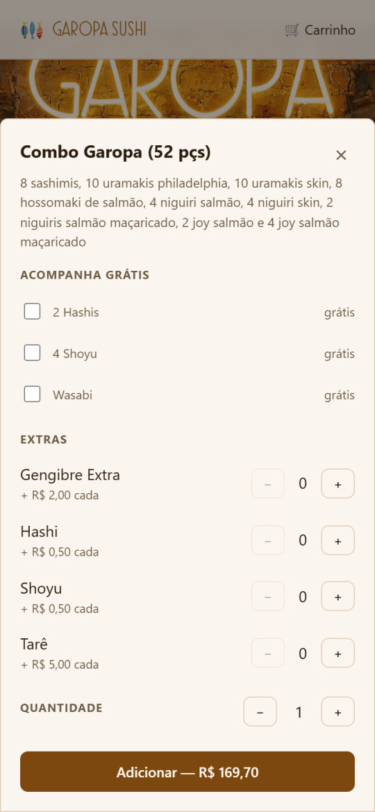 Prato aberto com acompanhamentos e extras