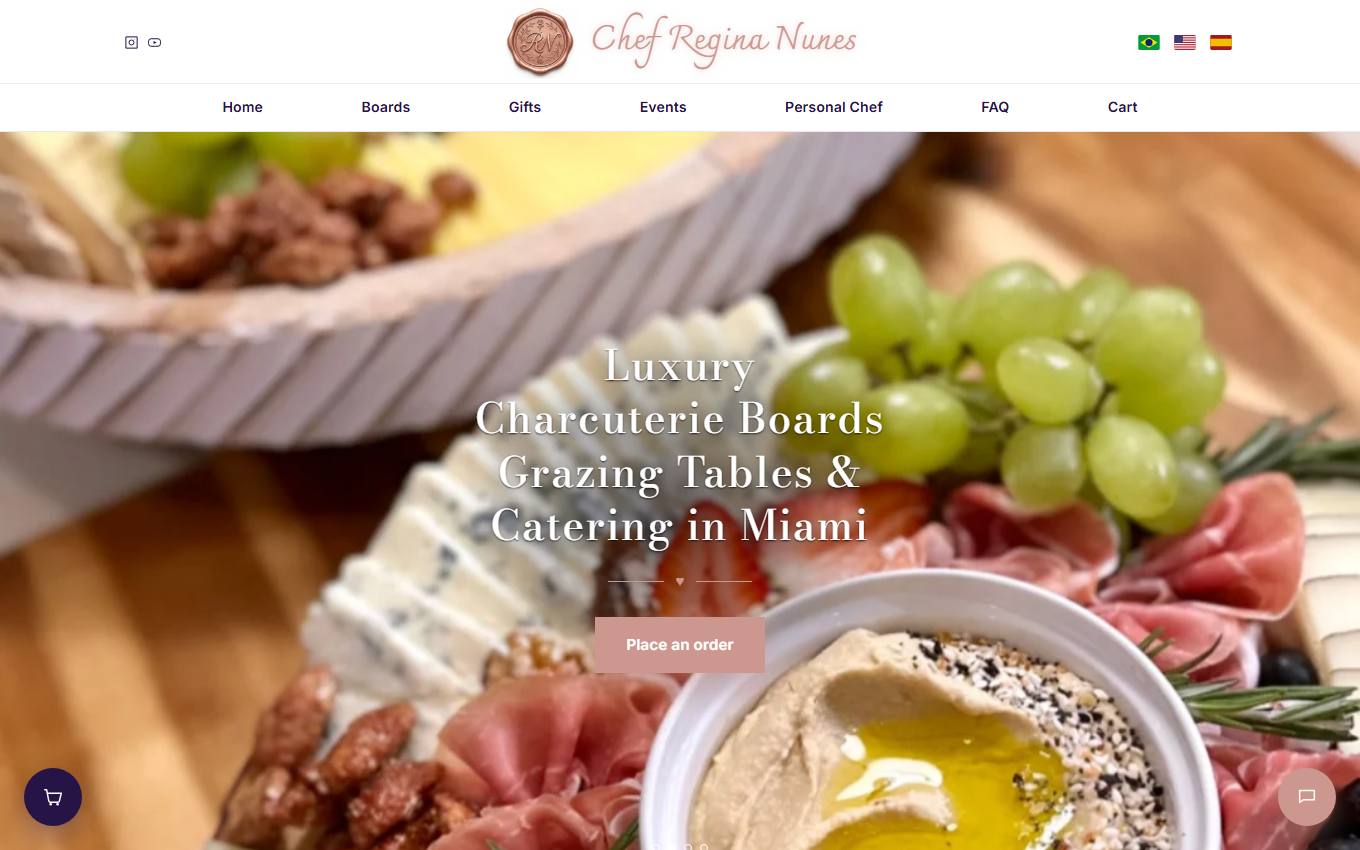 Home do site da Chef Regina Nunes